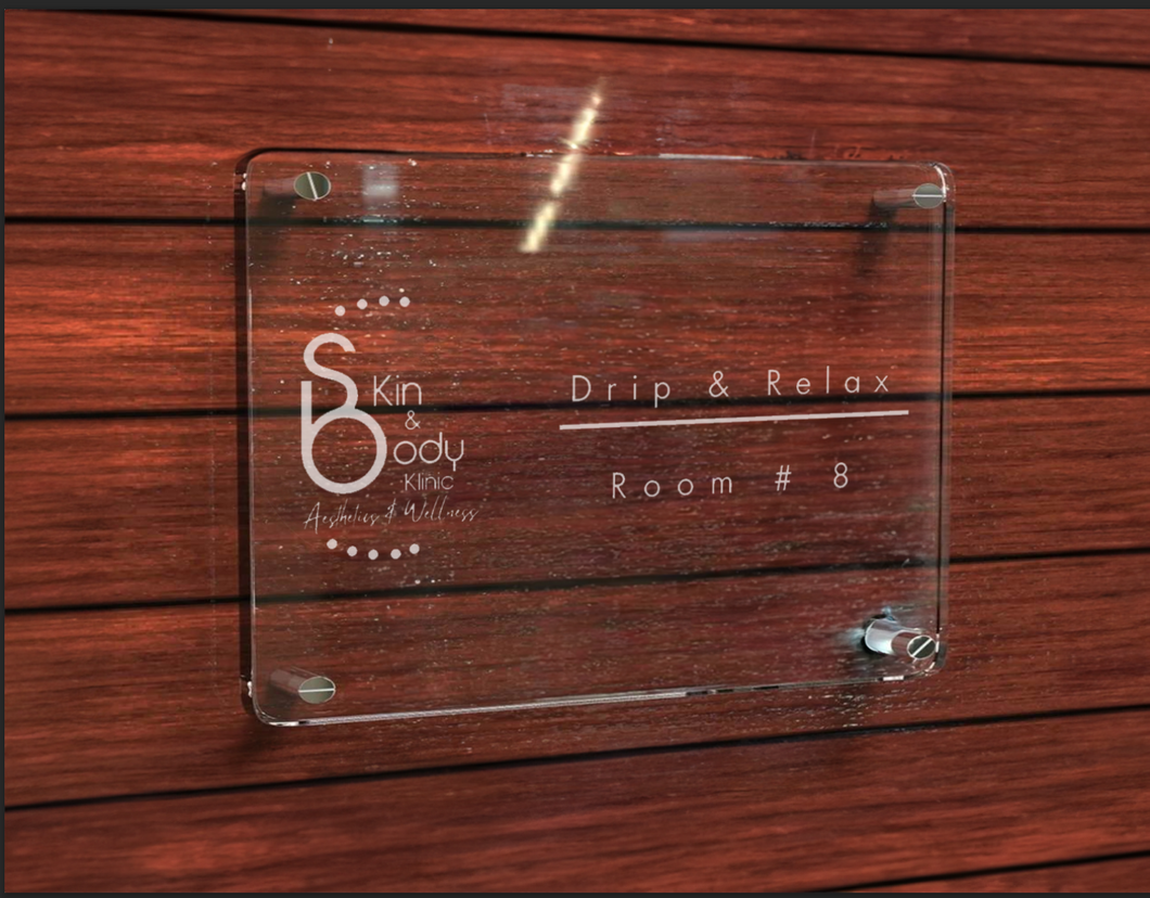 Acrylic Door signs 8x5 With Mounting Pegs